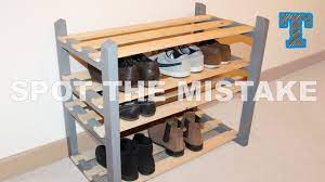 Using a drill press or hand drill with 1 1/8 paddle bit, drill the eight holes through the 1x4 and 1.5 into the 2x4 (do not drill through the 2x4) select the remaining 1x4 and 2x4 and repeat this process ; Diy Knock Down Shoe Rack Home Organization Youtube