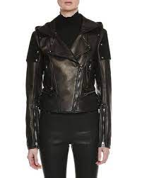 Tom Ford Zip Front Leather And Suede Hooded Biker Jacket 5 490 00 Tom Ford Biker Jacket In Lamb Leather And Goat Biker Jacket Jackets Clothes For Women