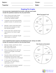 Reading Pie Graphs Worksheets Graphing Worksheets Reading