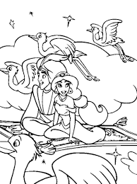 Aladdin as prince ali, abu. Alladin Jasmine Tiger Coloring Pages Peepsburgh