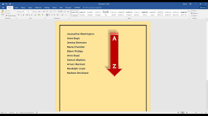 How To Sort A List Of Names Alphabetically In Word Youtube