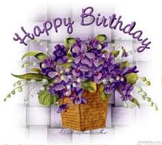 Happy birthday flowers | happy birthday ale wicker basket with purple flowers. 64 Birthday Wishes With Bouquet