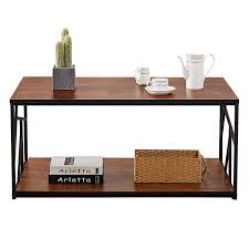 End tables may be the last touch to add into a room but they can hold a big impact. Vecelo Modern Coffee Tea Table Double Storage Space Wooden Side Table End Table With Black Metal Frame 40in Living Room Furniture Tables Urbytus Com
