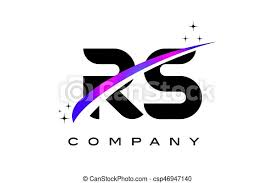 Download photography logo stock vectors. Rs R S Black Letter Logo Design With Purple Magenta Swoosh And Stars Canstock