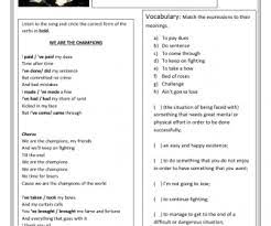 We are the champions lyrics meaning. Song Worksheet We Are The Champions