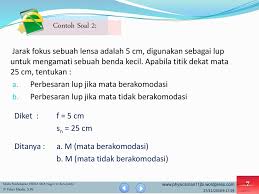 Contoh soal lup dan pembahasannya. Contoh Soal Fisika Lup