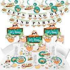 Big Dot Of Happiness Let S Hang Sloth Baby Shower Or Birthday Party Supplies Banner Decoration Kit Fundle Bundle Target