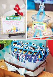 Baby S One Month Sesame Street Party Dessert Table Hostess With The Mostess