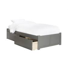 Leo & lacey urban full storage platform bed in walnutby leo & lacey(1). Leo Lacey Twin Xl Platform Bed With Footboard And 2 Urban Bed Drawers In Gray Ll 1762589