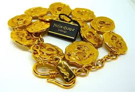 Ysl Collier Vintage Collier Fossiles Par R Goossens Bijoux Etsy Yves Saint Laurent High Fashion Jewelry Saint Laurent