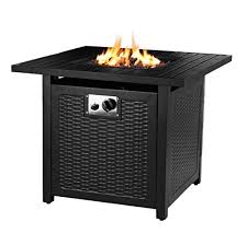 Check spelling or type a new query. Hembor 28 Propane Gas Fire Pit Table 50 000 Btu Square Fire Bowl Outdoor Auto Ignition Fireplace With Waterproof Cover Lava Rock Csa Certification For Garden Patio Courtyard Balcony Fire In Style