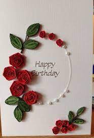 Customize the greeting on the front, type your name on the back, and let the world know you quilled this card. Quick And Simple Quilled Rose Birthday Card Original Card Created By Sue Nettleton October 201 Quilling Birthday Cards Quilling Designs Paper Quilling Designs