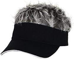 Flair Hair Mens Visor With Gray Wig One Size Fits Most Black Gray By Flair Hair Hair With Flair Grey Wig Mens Visor