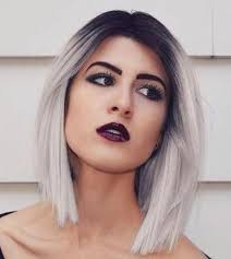 Ombre Bob Black And Blonde Hair Siwe Wlosy Platinum Blonde Hair Hair Styles Dyed Hair