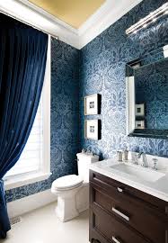 Bold and subdued prints in s. Powder Room Bathroom Wallpaper Ideas Novocom Top