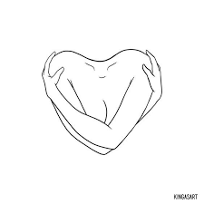 Have You Given Yourself A Hug Today Wrap Those Sweet Arms Around You And Tell Yourself How Much You Love You Arti Line Art Drawings Line Art Tattoos Line Art