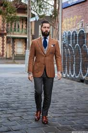 Black Blazer Grey Pants Blue Shirt Men S Tobacco Plaid Blazer Grey Waistcoat Light Blue Dress Shirt Charcoal Dress Pants Brown Shoes Outfit Mens Outfits Light Blue Dress Shirt