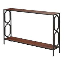 Convenience Concepts Omega Cherry And Black Metal Console Table R4 0275 The Home Depot Metal Console Table Metal Console Black Metal Console Table