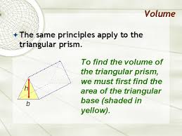 Volume and surface area of triangular prism: Geometry Volume Of Rectangular And Triangular Prisms Volume