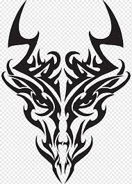Modern tribal tattoos draw their inspiration from these ancient designs and are mostly derived from ancient tribal art. Tattoo Drawing Dragon Tribe Simple Dragon Outline Antler Monochrome Head Png Pngwing