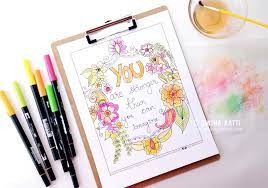 If you are a visual learner like me, the video will do a much better explaining than what i can type here. Watercoloring Your Printable Coloring Pages With Tombow Markers