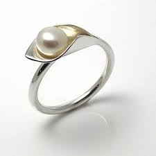 Calla Lily Pearl Ring Lily Ring Pearl Ring Pearl Jewelry
