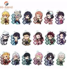 anime demon slayer kimetsu no yaiba two sided keychain tanjirou nezuko zenitsu inosuke cosplay acrylic key chain for fans gi anime demon pricing jewelry slayer