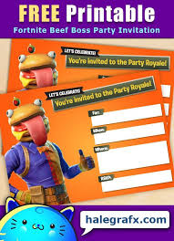 Fortnite Birthday Card Printable Free Free Printable Fortnite Beef Boss Birthday Party Invitation Birthday Party Invitations Free Birthday Party Invitations Printable Printable Birthday Invitations