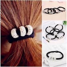 Lovely 10pcs Crystal Elastic Hair Ties Band Ropes Ring Ponytail Holder Ebay Elastic Hair Ties Hair Rubber Bands Hair Ties Diy