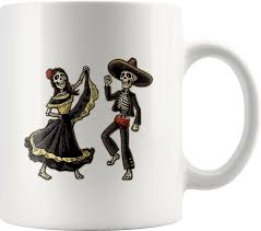 Day of the dead, portrait, womens, roses, tattoo style, realism, color, black and white, face, colored pencil, graphite. Download Day Of The Dead Dancing Couple 11oz Mug Dia De Los Muertos Dress Drawing Png Image With No Background Pngkey Com