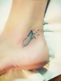 Fly Away Like A Feather Unique Tattoos It S Cool Feather Tattoos Anklet Tattoos Tattoos