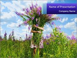 Maybe you would like to learn more about one of these? Girl Holds Huge Bouquet Of Field Flowers Powerpoint Template Backgrounds Google Slides Id 0000025138 Smiletemplates Com