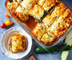 Pare several slices of skin lengthwise from zucchini, alternating with strips of remaining skin. Zucchini Lasagna Keto Gluten Free Mae S Menu