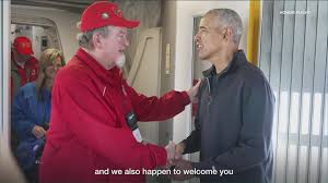 Former President Barack Obama surprises former service members on Veterans Day