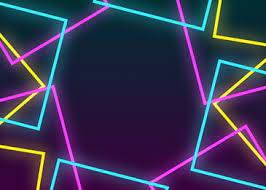 latar belakang bentuk geometris persegi dengan efek neon berpendar dan warna cyberpunk yang cerah dapat digunakan untuk latar belakang untuk teknologi media sos geometric shapes background texture graphic design cyberpunk color