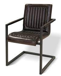 Bequemer vintage stuhl mit armlehne, buffalo echtlederbezug und filigranen füßen aus stahl. Casa Padrino Vintage Industrial Echtleder Armlehn Stuhl Industriestuhl Alle Farben Luxus Sessel Industrie Armlehner Design Mobel Buffelleder