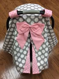 Este Dosel De Asiento De Lunares Gris Y Rosa Es Perfecto Para La Pequena Princesa En El Camino Proteja A Baby Sewing Projects Baby Sewing Baby Carseat Canopy