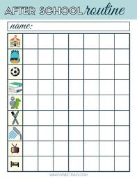 after school routine printable checklist free by bright