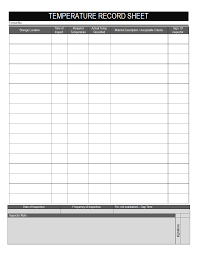 temperature record sheet