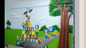 Nursery Themed Wall Painting Kinder Garten Interior Wall Designs 79979 3d Wall Painting School Wall Art Room Wall Painting