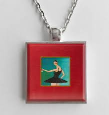 Kanye West My Beautiful Dark Twisted Fantasy Album Cover Kanye West My Beautiful Dark Twisted Fantasy Album Cover Art Pendant Necklace Beautiful Dark Twisted Fantasy Dark And Twisted Art Pendant