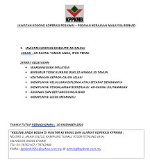 Jawatan kosong jabatan perkhidmatan awam malaysia jpa tawaran adalah dipelawa dari. Notis Jawatan Kosong Koperasi Pegawai Pegawai Kerajaan Malaysia Berhad