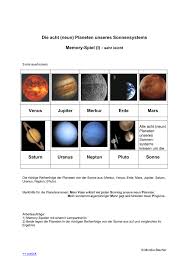 Die riesige kugel aus glühend heissem gas zählt zu den sternen um sie herum kreisen acht planeten mit ihren monden (satelliten genannt). Die Acht Neun Planeten Unseres Sonnensystems Memory