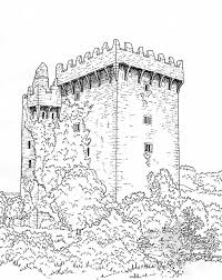 Nice little town 4 (adult coloring book, coloring pages pdf, coloring pages printable, for stress relieving, for relaxation). Great Castles Coloring Book