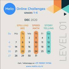 December 2020 Challenges On Melio Kids Contests