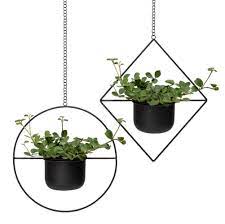 Create an indoor garden oasis with our range of plant pots & stands. Archi Black Hanging Geometric Indoor Planter Set 2 Kimisty