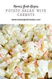 Potato Salad With Carrots Is Sweeter And Better Than The Normal Potato Salad Because Of The Carrots In Fact If You A Recipes Potatoe Salad Recipe Potato Salad