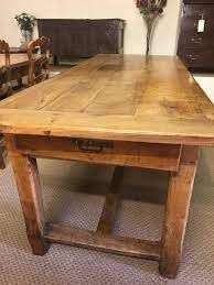 Antique Cherry Chunky Top Refectory Table With Large Cleats And Two Drawers Bea Antique Dining Tables Harvest Table Dining Room French Farmhouse Dining Table