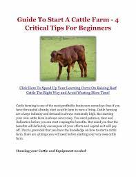 Guide To Start A Cattle Farm 4 Critical Tips For Beginners By Raisingbeefcattleguide Via Slideshare Cattle Farming Cattle Ranching Cattle