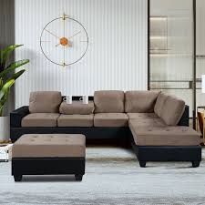 Choose from contactless same day delivery, drive up and more. New Convertible Sectional Sofa For Apartment L Shape Couch With Reversible Chaise Beige 3 Seater Sectional Couch With Tufted Linen And Storage Ottoman Furniture Home Kitchen Rayvoltbike Com